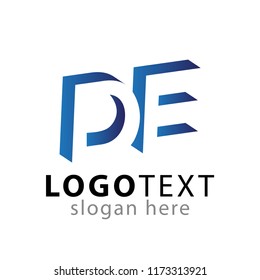 DE initial letter with negative space logo icon vector template