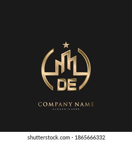 DE Initial Letter Real Estate Luxury house Logo Vector art for Business, Building, Architecture