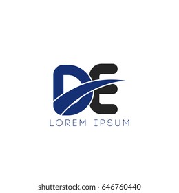 de initial letter uppercase logo blue and black