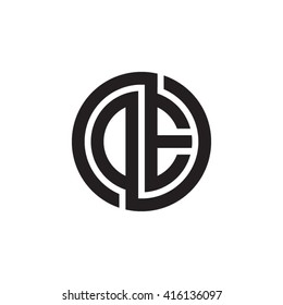 DE initial letters linked circle monogram logo