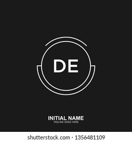 DE Initial logo letter with minimalist concept vector