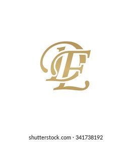 DE initial monogram logo