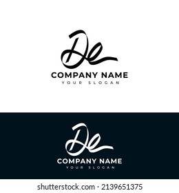 De Initial signature logo vector design