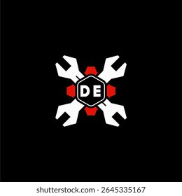 Iniciais de DE Vektor Stok Otomotif Logo Design