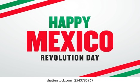 Día de la Revolución Mexicana cartaz ilustração vetorial. Símbolo do México do Dia da Revolução. Bandeira Grunge do México ícone vetor em um fundo branco. Elemento de design de bandeira mexicana Paintbrush. 20 de novembro