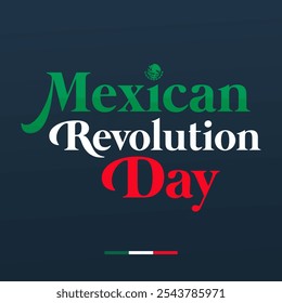 Día de la Revolución Mexicana cartaz ilustração vetorial. Símbolo do México do Dia da Revolução. Bandeira Grunge do México ícone vetor em um fundo branco. Elemento de design de bandeira mexicana Paintbrush. 20 de novembro