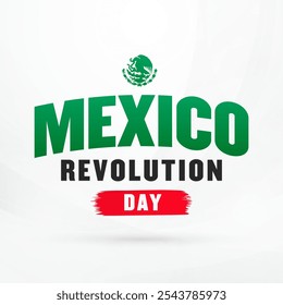 Día de la Revolución Mexicana cartaz ilustração vetorial. Símbolo do México do Dia da Revolução. Bandeira Grunge do México ícone vetor em um fundo branco. Elemento de design de bandeira mexicana Paintbrush. 20 de novembro