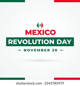 Día de la Revolución Mexicana cartaz ilustração vetorial. Símbolo do México do Dia da Revolução. Bandeira Grunge do México ícone vetor em um fundo branco. Elemento de design de bandeira mexicana Paintbrush. 20 de novembro