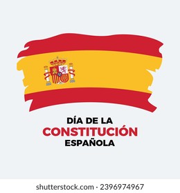 Día de la Constitución Española Poster, Vektorgrafik. Tag der spanischen Verfassung. Grunge Flagge von Spanien Symbol Vektor. Paintbrush-Grafik-Design-Element der spanischen Flagge. 6. Dezember. Wichtiger Tag