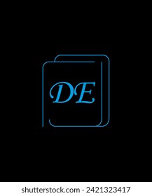 DE Latter Logo Design With Black Background