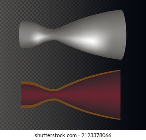 A de Laval nozzle or converging-diverging nozzle is used in rocket engines to accelerate a compressible fuel to supersonic speeds by converting the thermal energy of the flow into kinetic energy.