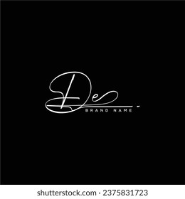  Logo del vector de escritura a mano de letra DE. 