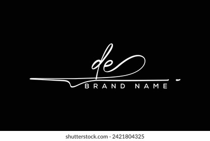 DE letter beauty handwriting vector logo. 