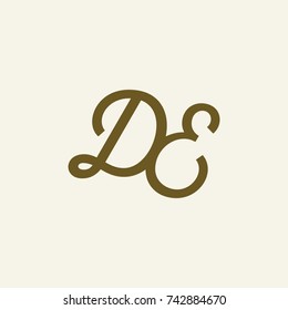 DE Letter creative square background