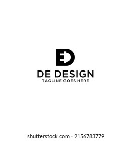 DE Letter Electric Logo Design