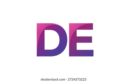 Logotipo de monograma de gradiente de letra DE alta definição para marca comercial moderna