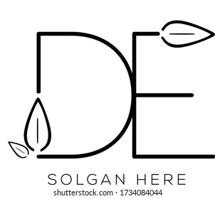 DE  Letter Initial Logo Design, Vector Template