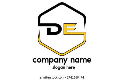 DE Letter initial Logo Design Template Vector art.