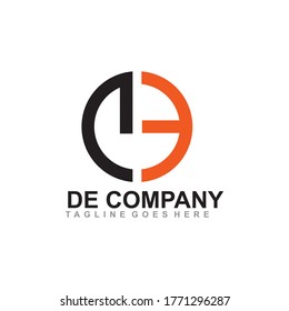 DE letter initial logo design vector template