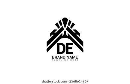 DE letter logo creative design. DE unique design. DE letter logo design on wiht background.