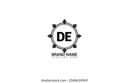 DE letter logo creative design. DE unique design. DE letter logo design on wiht background.