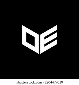 DE-Brief-Logo-Design mit schwarzem Hintergrund in Illustrator. Vektorlogo, kalligraphische Designs für Logo, Poster, Einladung, etc.