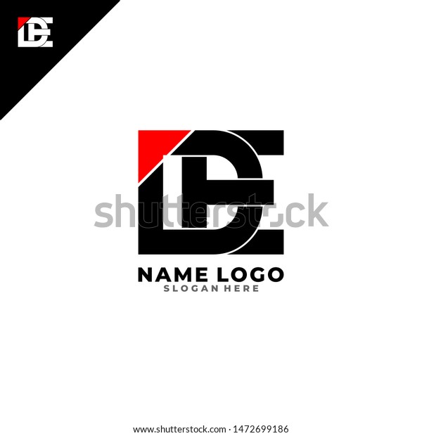 De Letter Logo Design D E Stock Vector (Royalty Free) 1472699186