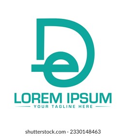 DE letter logo design modern logo design