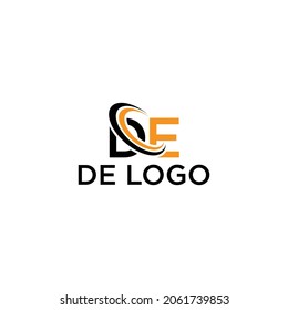 DE letter logo design and template.