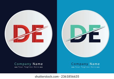 DE Letter logo design vector template.