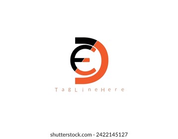 DE     letter logo design with white background in illustrator. Vector logo, calligraphy designs for logo, Poster, Invitation, etc.