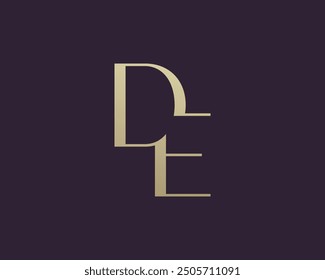 DE letter logo icon design. Classic style luxury initials monogram.