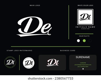 de, de letter logo, signature de luxury logo icon vector for finance or business