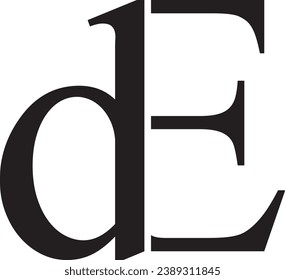 DE letter modern logo design