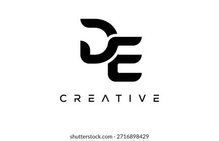 DE Letter Monogram Logo for Modern Creative Brand Identity