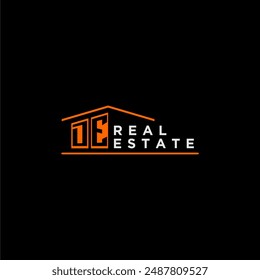 DE letter roof shape logo for real estate with house icon design