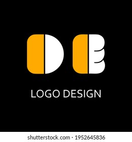 de letter for simple logo design