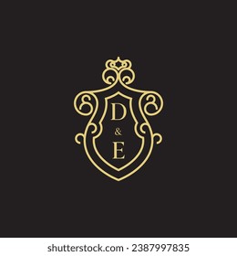 DE line vintage initial logo in high quality professional design that will print well across any print media