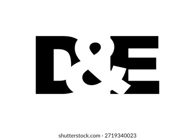Design do logotipo DE em estilo negrito. Símbolo de identidade branco preto. Emblema de tipografia moderna. ícone Marca corporativa. Modelo de negócios mínimo.