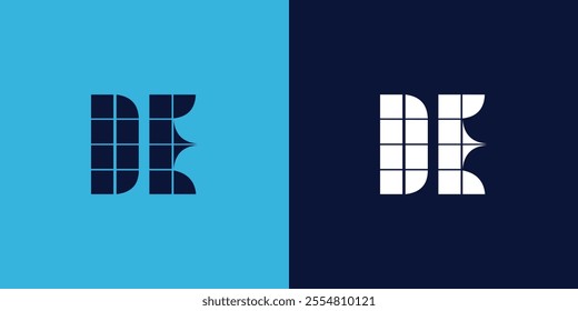 DE logo design with tile shape. Minimalist and modern vector illustration design suitable for business or brand