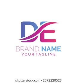 DE logo design. Trendy awesome artistic DE initial based Alphabet icon logo.