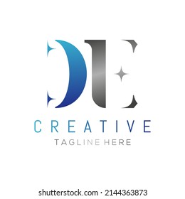 DE Logo Design vector Template. Creative Abstract DE Logo Design Vector Illustration.