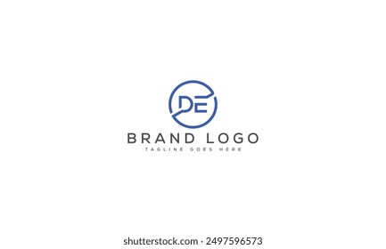 DE logo design vector template design for brand