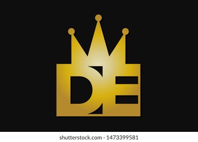 de logo with gold crown