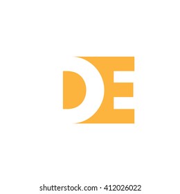 DE Logo. Vector Graphic Branding Letter Element. White Background