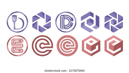 DE Logo Vector Icon Symbol Template. D Letter Logo. E Letter Logo