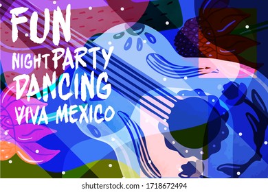 Día de los Muertos, Muertos, Mexican holiday. A party. The day of the Dead. Elements for poster, flyer. Fun dancing.