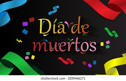 Día de los Muertos, Mexican holiday - Day of the Dead. Vector illustration, Mexican festive multicolored flags and festive artibutika.