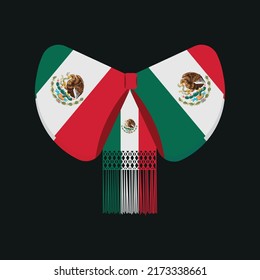 Moño de mariachi. Traditional Mexican bow tie worn by the mariachi or charro for the celebration of the independence of Mexico or the celebration of Mexican holidays.	
