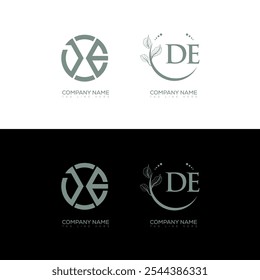 Design de conjunto de logotipo minimalista e clássico DE. Vetor de forma de círculo de monograma DE. DE design exclusivo.
